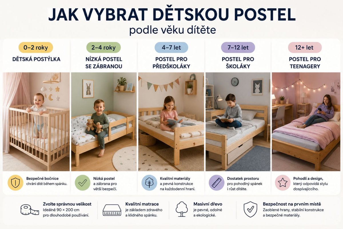 Jak vybrat dětskou postel podle věku dítěte? Kompletní průvodce Jak vybrat dětskou postel podle věku dítěte? Kompletní průvodce