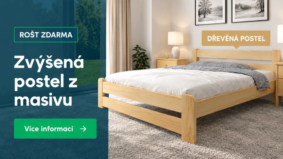 Zvýšená postel z masivu